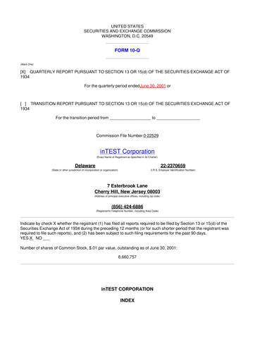 Thumbnail inTEST Corporation 10-Q Quarterly Report FY 