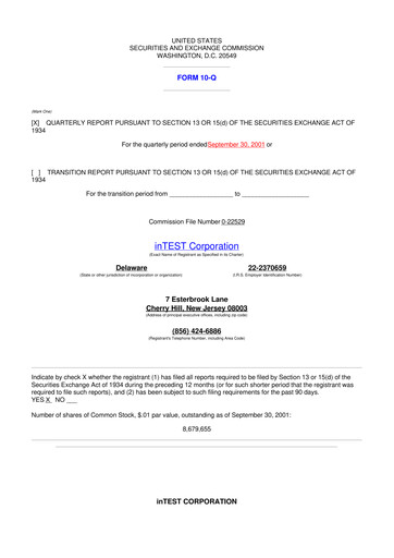 Thumbnail inTEST Corporation 10-Q Quarterly Report FY 