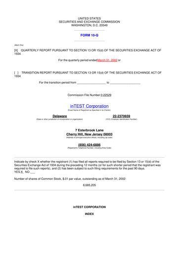 Thumbnail inTEST Corporation 10-Q Quarterly Report FY 