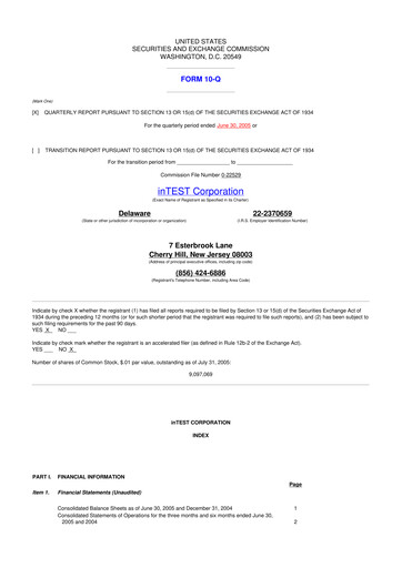 Thumbnail inTEST Corporation 10-Q Quarterly Report FY 