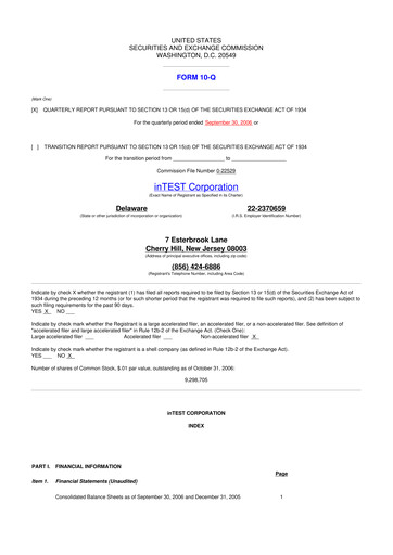 Thumbnail inTEST Corporation 10-Q Quarterly Report FY 