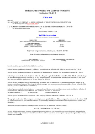 Thumbnail inTEST Corporation 10-K Annual Report 