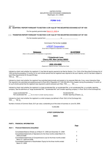 Thumbnail inTEST Corporation 10-Q Quarterly Report FY 