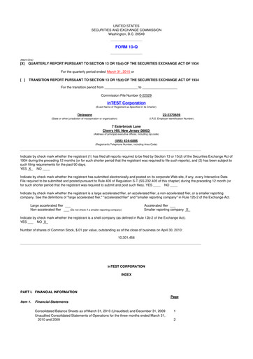 Thumbnail inTEST Corporation 10-Q Quarterly Report FY 