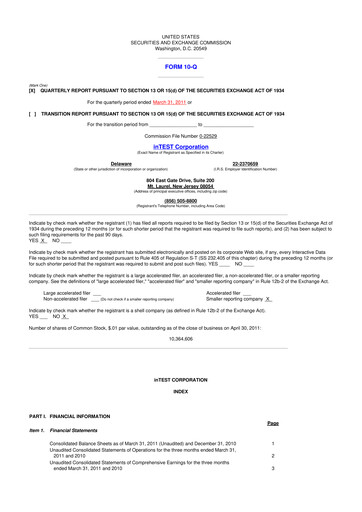 Thumbnail inTEST Corporation 10-Q Quarterly Report FY 