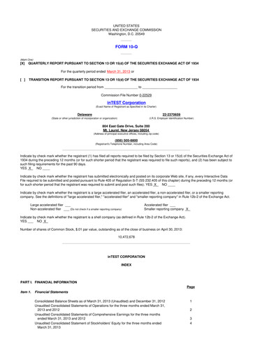 Thumbnail inTEST Corporation 10-Q Quarterly Report FY2013 