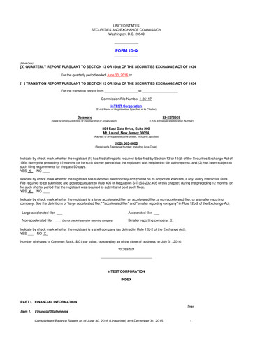 Thumbnail inTEST Corporation 10-Q Quarterly Report FY2016 