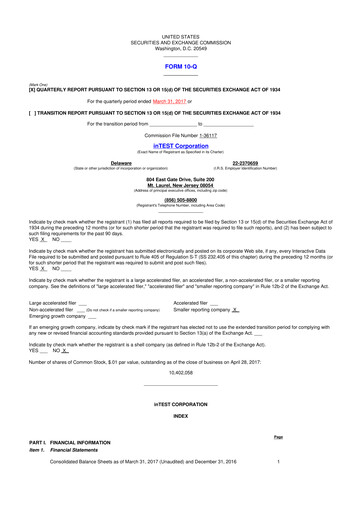 Thumbnail inTEST Corporation 10-Q Quarterly Report FY2017 