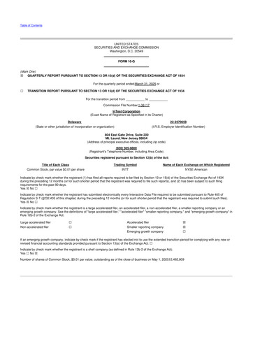 Thumbnail inTEST Corporation 10-Q Quarterly Report FY2025 