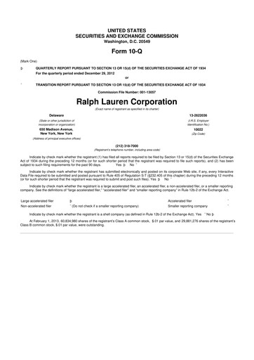 Thumbnail Ralph Lauren 10-Q Quarterly Report FY2013 