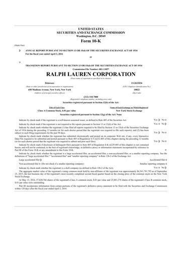 Thumbnail Ralph Lauren 10-K Annual Report 2016