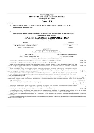 Thumbnail Ralph Lauren 10-K Annual Report 2017