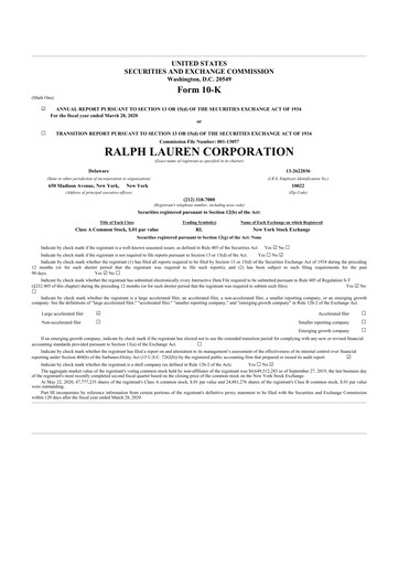 Thumbnail Ralph Lauren 10-K Annual Report 2020