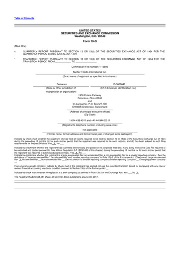 Thumbnail Mettler Toledo 10-Q Quarterly Report FY2017 