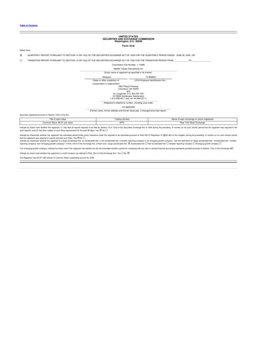 Thumbnail Mettler Toledo 10-Q Quarterly Report FY2020 