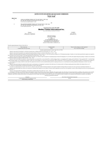 Thumbnail Mettler Toledo 10-K Annual Report 2024