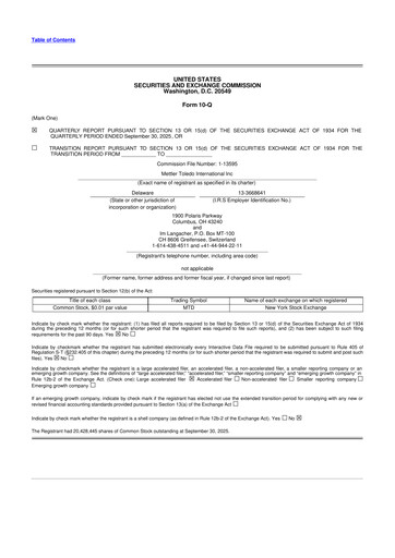 Thumbnail Mettler Toledo 10-Q Quarterly Report FY2025 