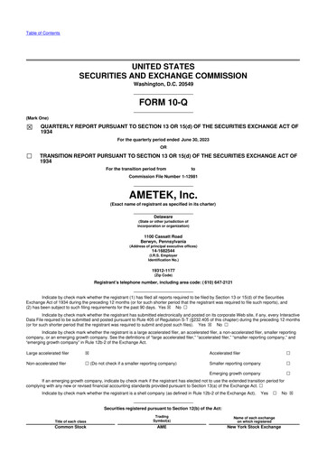 Vorschaubild Ametek 10-Q Quartalsbericht 2023 