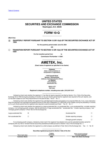 Vorschaubild Ametek 10-Q Quartalsbericht 2025 