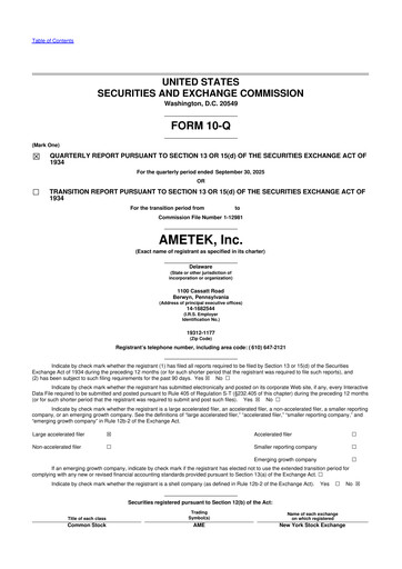 Vorschaubild Ametek 10-Q Quartalsbericht 2025 