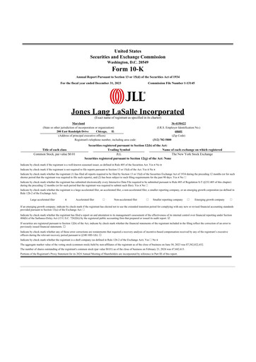 Thumbnail Jones Lang LaSalle 10-K Annual Report 2023