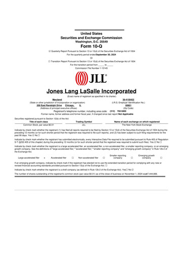 Vorschaubild Jones Lang LaSalle 10-Q Quartalsbericht 2024 