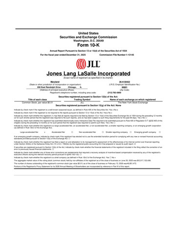 Thumbnail Jones Lang LaSalle 10-K Annual Report 2025