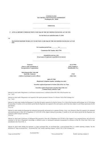 Vorschaubild SmartFinancial (SmartBank) 10-K Jahresbericht 2016