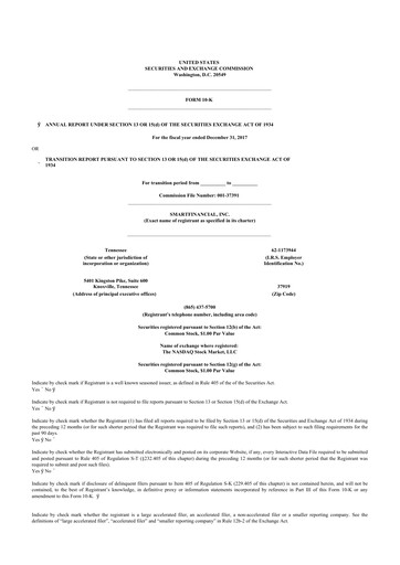 Vorschaubild SmartFinancial (SmartBank) 10-K Jahresbericht 2017