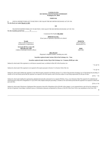 Thumbnail Freedom Holding 10-K Annual Report 2015