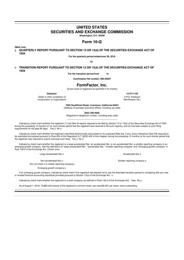 Thumbnail FormFactor 10-Q Quarterly Report FY2018 