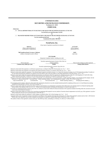 Thumbnail FormFactor 10-K Annual Report 2023