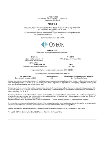 Vorschaubild Oneok 10-Q Quartalsbericht 2024 