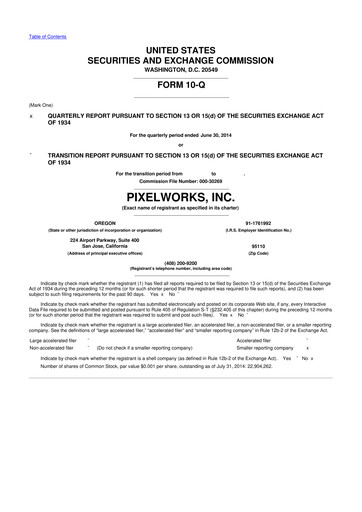 Miniature Pixelworks 10-Q Rapport trimestriel 2014 