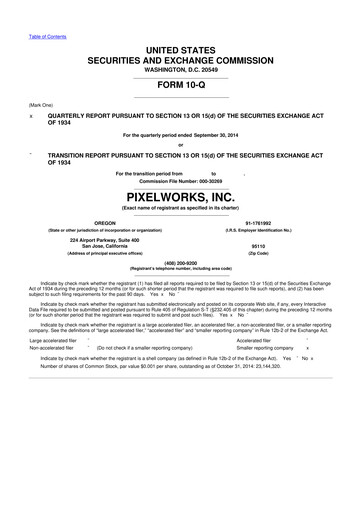 Miniature Pixelworks 10-Q Rapport trimestriel 2014 