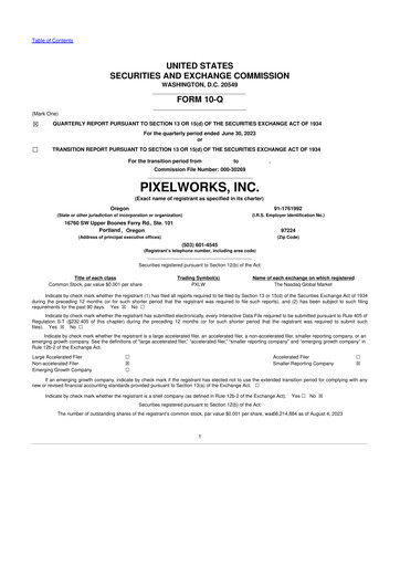 Miniature Pixelworks 10-Q Rapport trimestriel 2023 