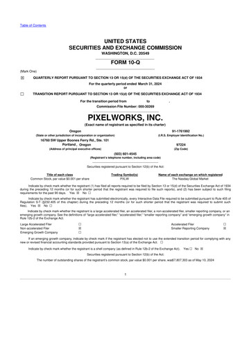 Miniature Pixelworks 10-Q Rapport trimestriel 2024 