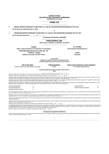 Miniature Pixelworks 10-K Rapport annuel 2025