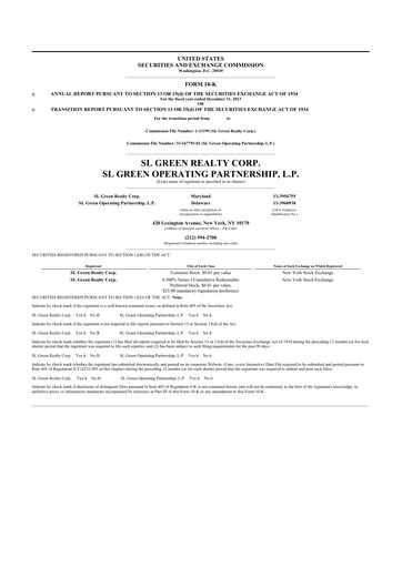 Miniature SL Green Realty
 10-K Rapport annuel 