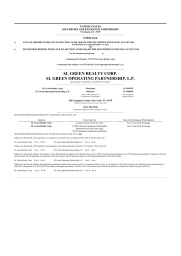 Miniature SL Green Realty
 10-K Rapport annuel 