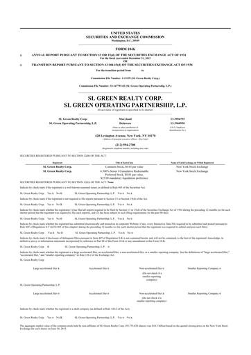 Miniature SL Green Realty
 10-K Rapport annuel 