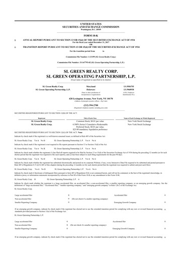 Miniature SL Green Realty
 10-K Rapport annuel 