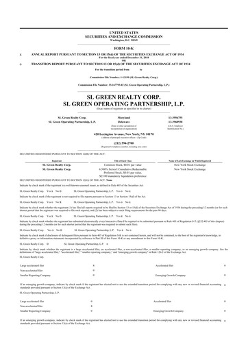 Miniature SL Green Realty
 10-K Rapport annuel 