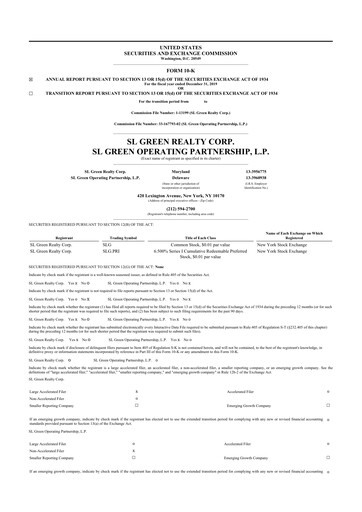 Miniature SL Green Realty
 10-K Rapport annuel 