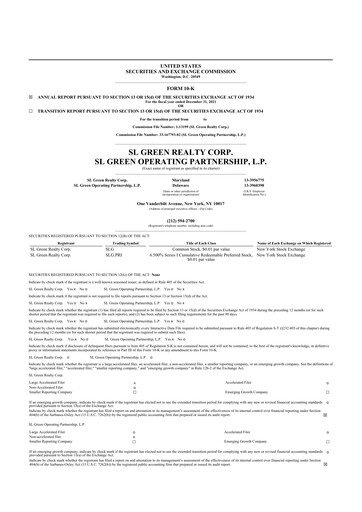 Miniature SL Green Realty
 10-K Rapport annuel 