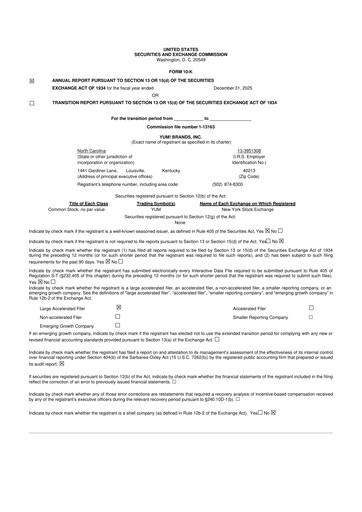 Thumbnail Yum! Brands 10-K Annual Report 2025