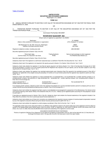 Thumbnail Riverview Bancorp 10-K Annual Report 2026