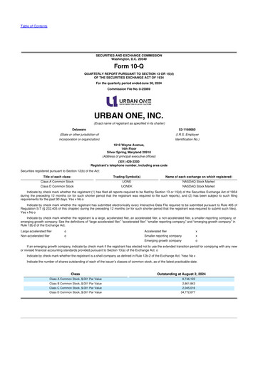 Thumbnail Urban One
 10-Q Quarterly Report FY2024 