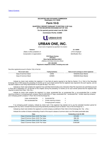 Thumbnail Urban One
 10-Q Quarterly Report FY2026 