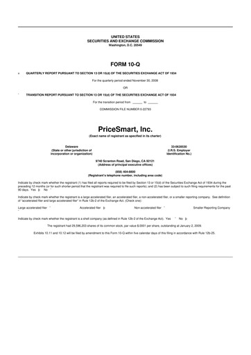 Thumbnail PriceSmart
 10-Q Quarterly Report FY 